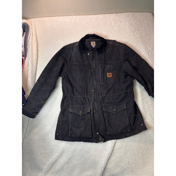 Vintage Carhartt Chore Coat Brown Blanket Lined Men's Xl Tall Work Jacket - Picture 1 of 16